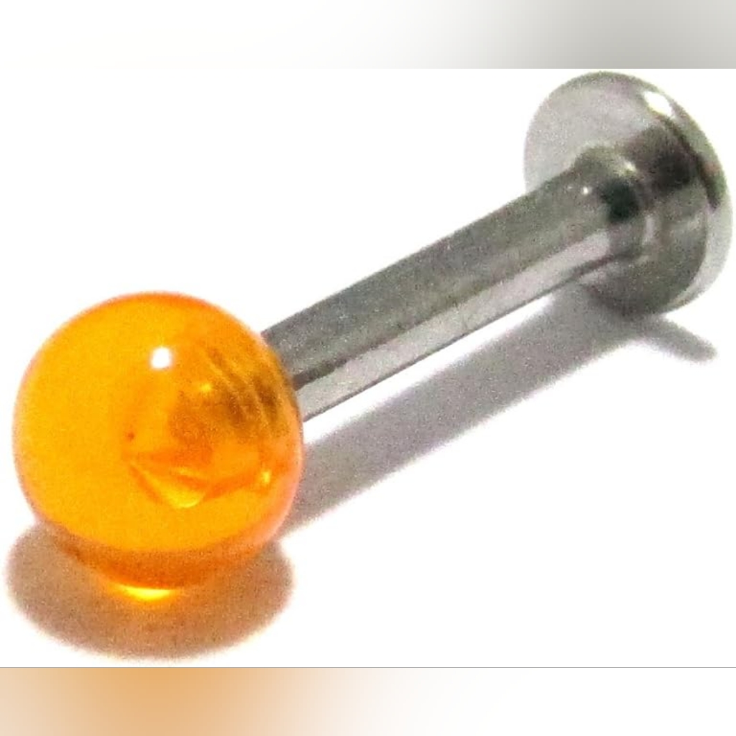 Labret Monroe Jewelry Ball Design 14g 38 10mm Lip Tragus Helix Stud Yellow